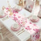 Cherry Blossom Linen Table Runner Spring Farmhouse Wedding Dining Table Decor 5