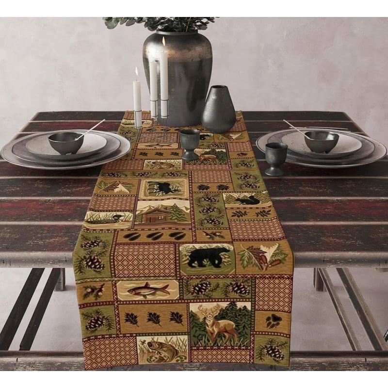 Boho Aztec Linen Table Runner Geometric Tribal Dining Table Decor 10