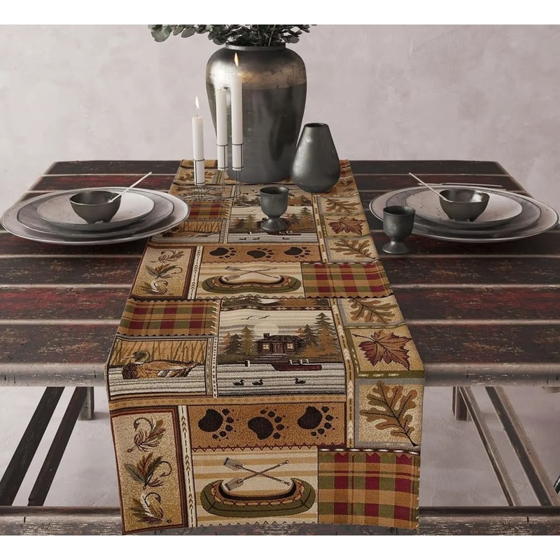 Boho Aztec Linen Table Runner Geometric Tribal Dining Table Decor 5