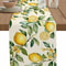 Watercolor Lemon Linen Table Runner Summer Farmhouse Dining Table Decor 0
