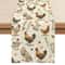 Farmhouse Rooster Linen Table Runner Floral Country Kitchen Dining Table Decor 3