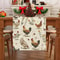 Farmhouse Rooster Linen Table Runner Floral Country Kitchen Dining Table Decor 4