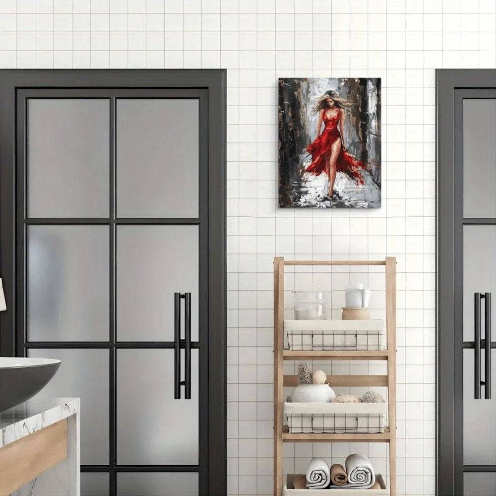 Elegant Woman Canvas Wall Art Framed Painting Modern Office And Home Decor 2