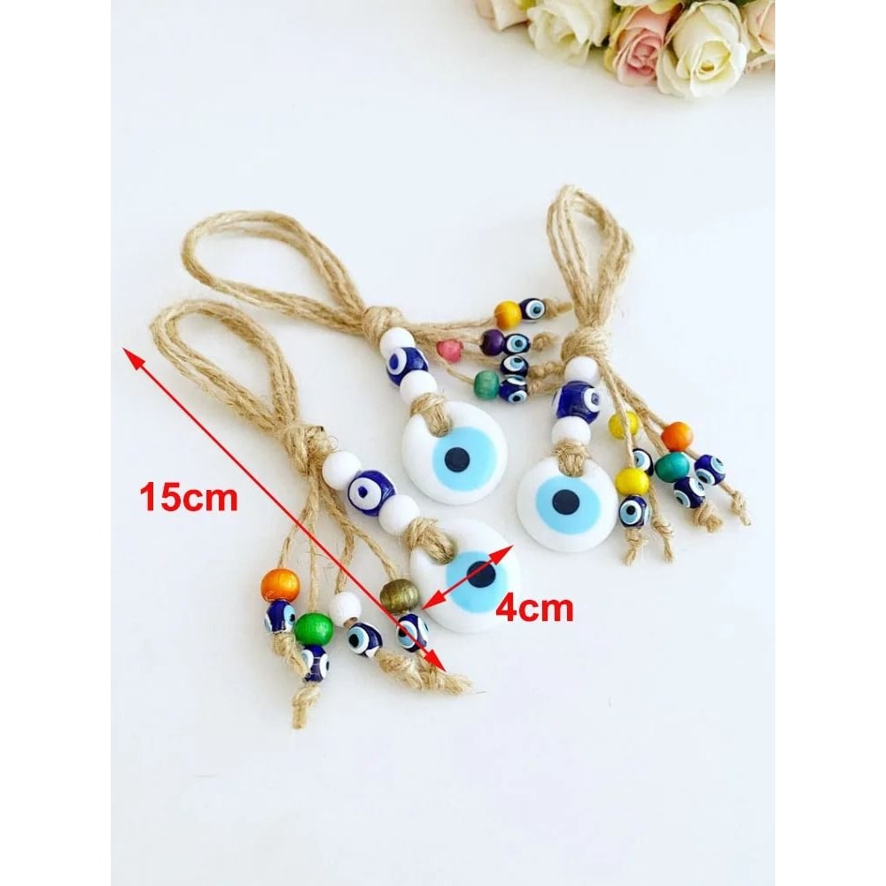 Macrame Evil Eye Wall Hanging Nazar Protection Charm Turkish Decor For Home And Car 4