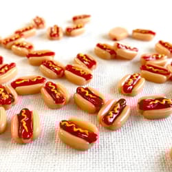 mini resin hotdog miniatures kawaii dollhouse food accessories diy craft decor set