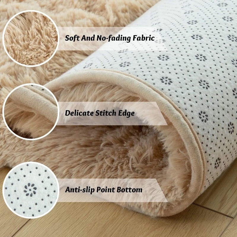 Round Fluffy Kids Plush Rug Soft Nursery Floor Carpet Baby Play Mat 14