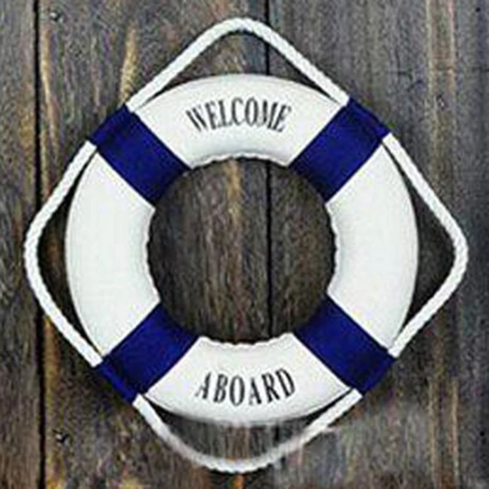 Nautical Life Buoy Wall Decor Coastal Beach Marine Hanging Decoration 2