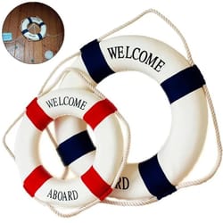 nautical life buoy wall decor coastal beach marine hanging decoration