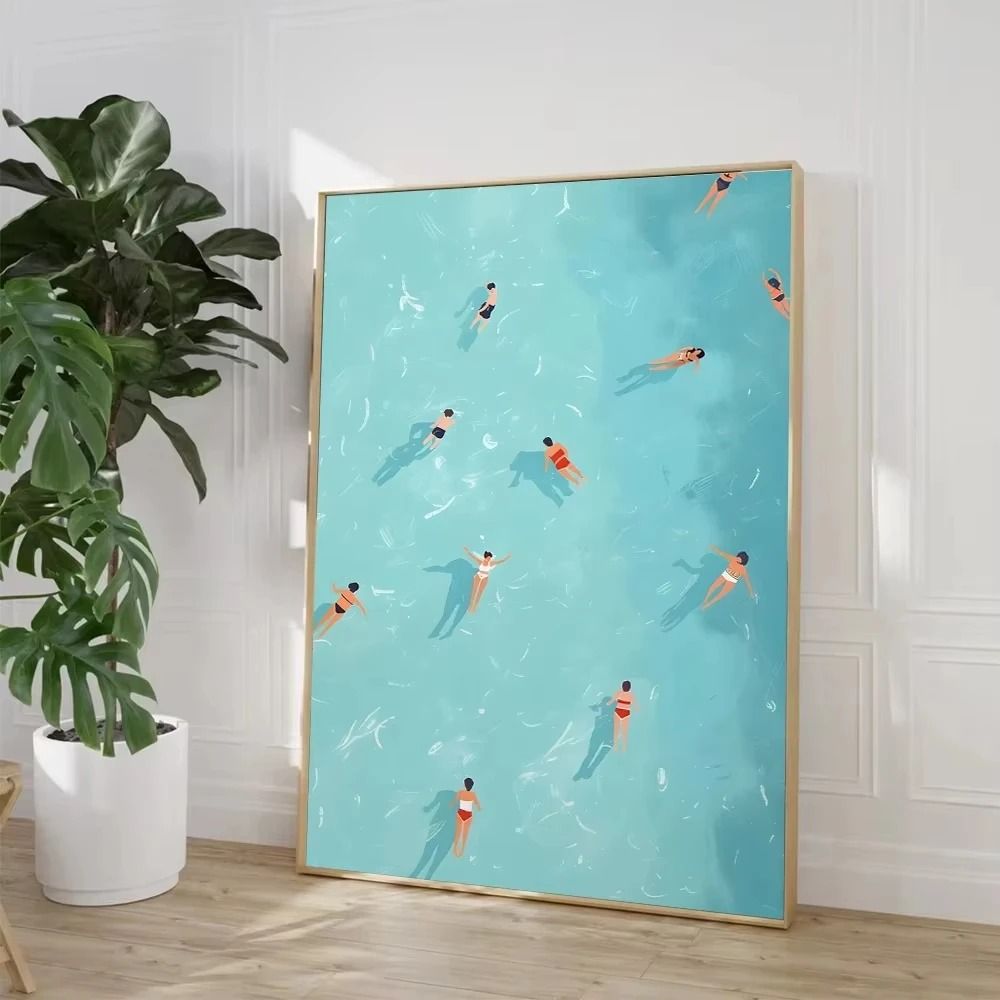 Summer Beach Canvas Wall Art Ocean Pool Party Nordic Living Room Decor 12