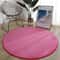 Soft Coral Velvet Round Area Rug Non Slip Modern Living Room Carpet 6