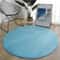 Soft Coral Velvet Round Area Rug Non Slip Modern Living Room Carpet 4