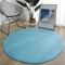 Soft Coral Velvet Round Area Rug Non Slip Modern Living Room Carpet 4