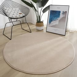 soft coral velvet round area rug non slip modern living room carpet