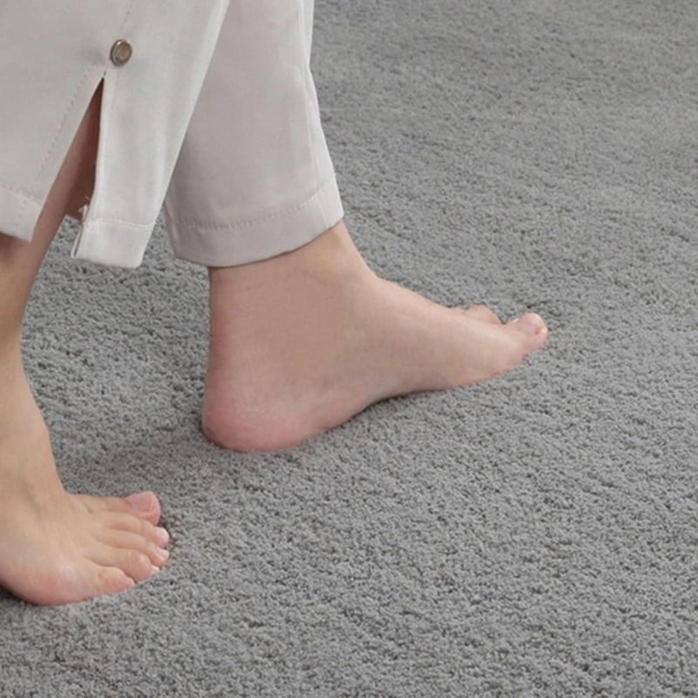 Soft Coral Velvet Round Area Rug Non Slip Modern Living Room Carpet 14