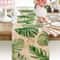 Tropical Palm Leaf Linen Table Runner Summer Greenery Dining Decor 1