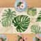 Tropical Palm Leaf Linen Table Runner Summer Greenery Dining Decor 2
