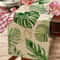 Tropical Palm Leaf Linen Table Runner Summer Greenery Dining Decor 4