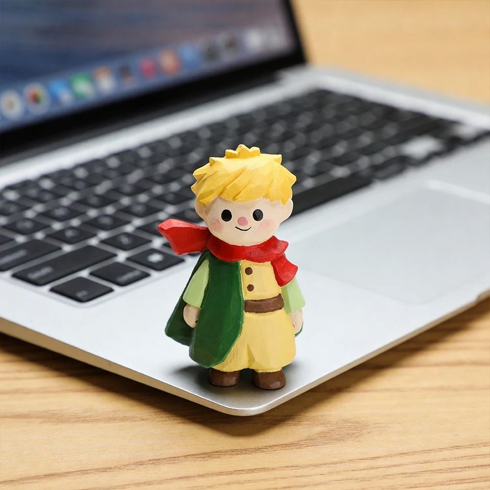 Handmade Wooden Fox Sculpture Vintage Animal Figurine Desk Decor 4