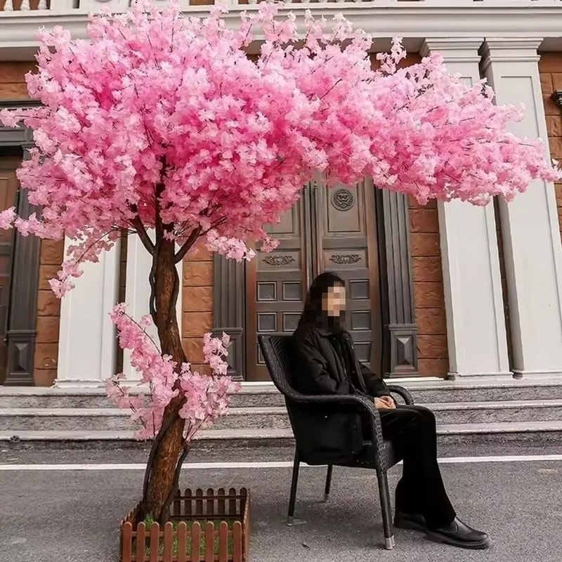 Artificial Flowering Tree Cherry Blossom Wedding Indoor Decor Plant 3