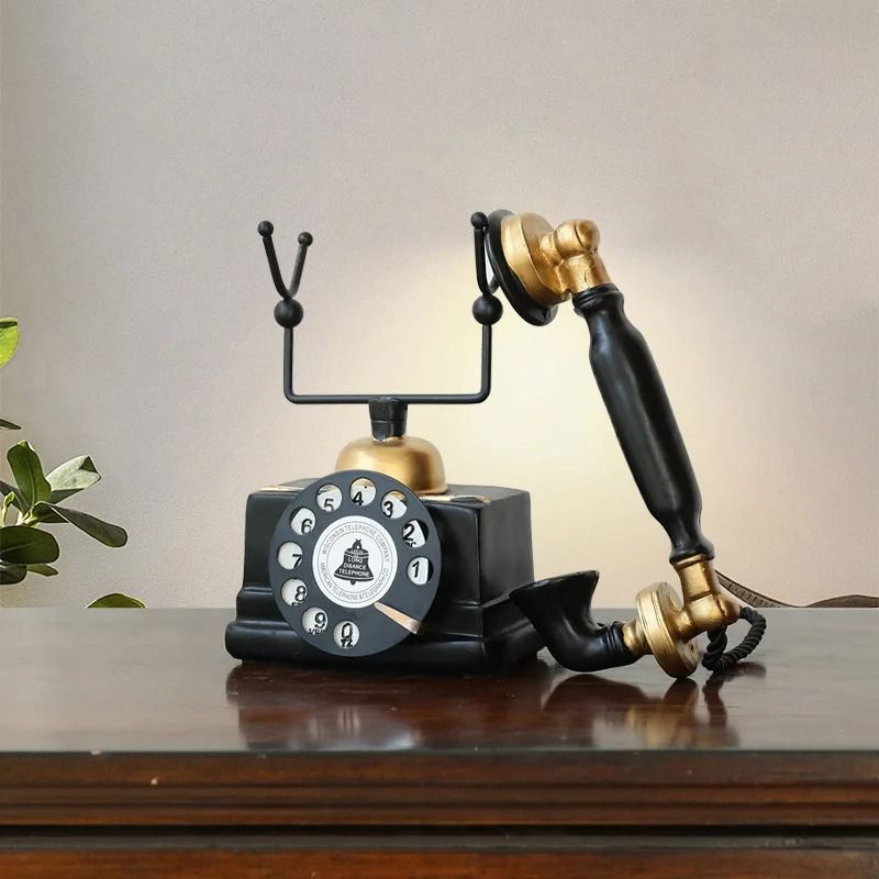 Vintage Retro Telephone Decor Antique Style Home Desk Ornament 7
