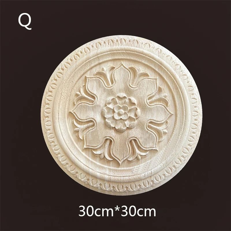 Floral Wood Carved Applique Furniture Onlay Decorative Trim 10