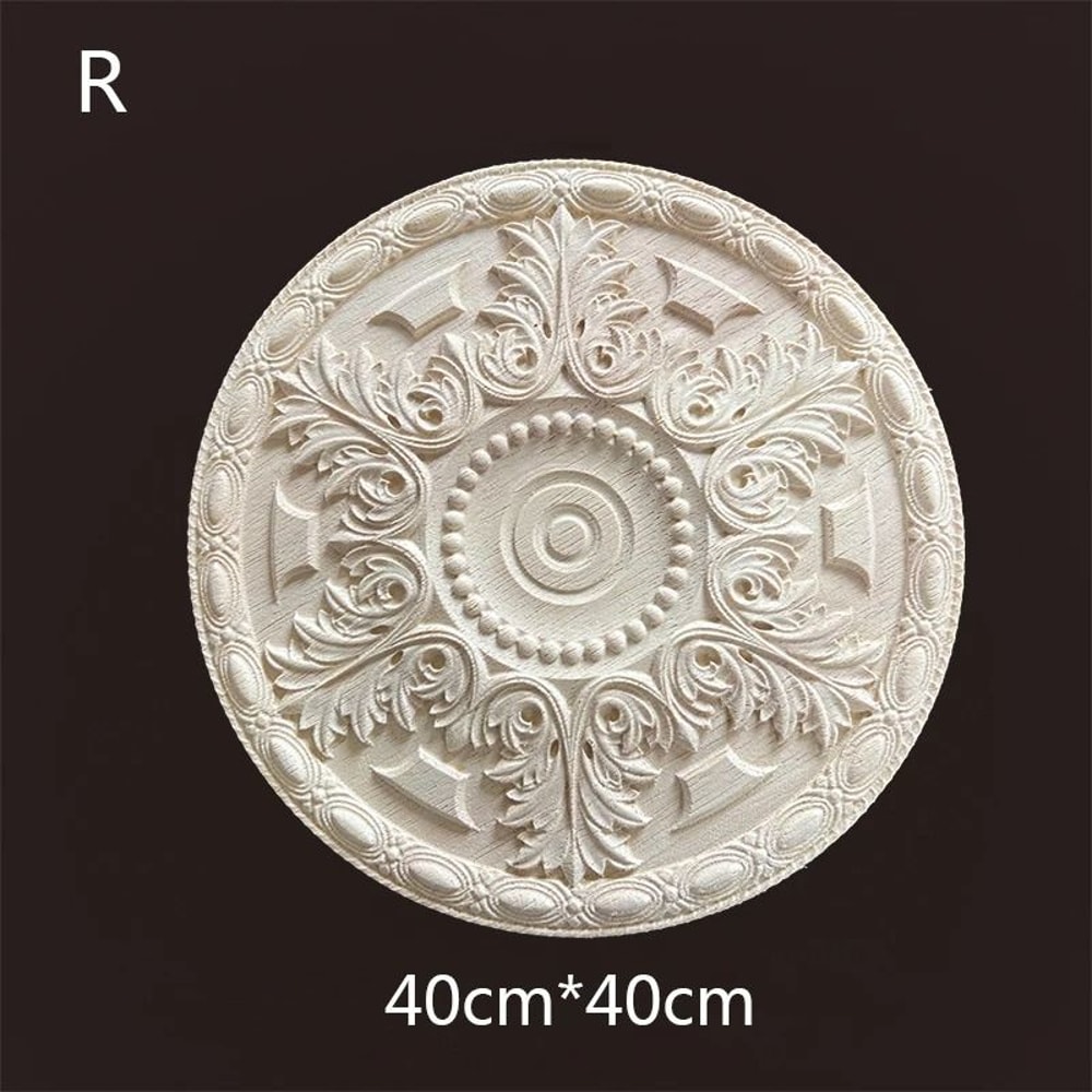 Floral Wood Carved Applique Furniture Onlay Decorative Trim 6