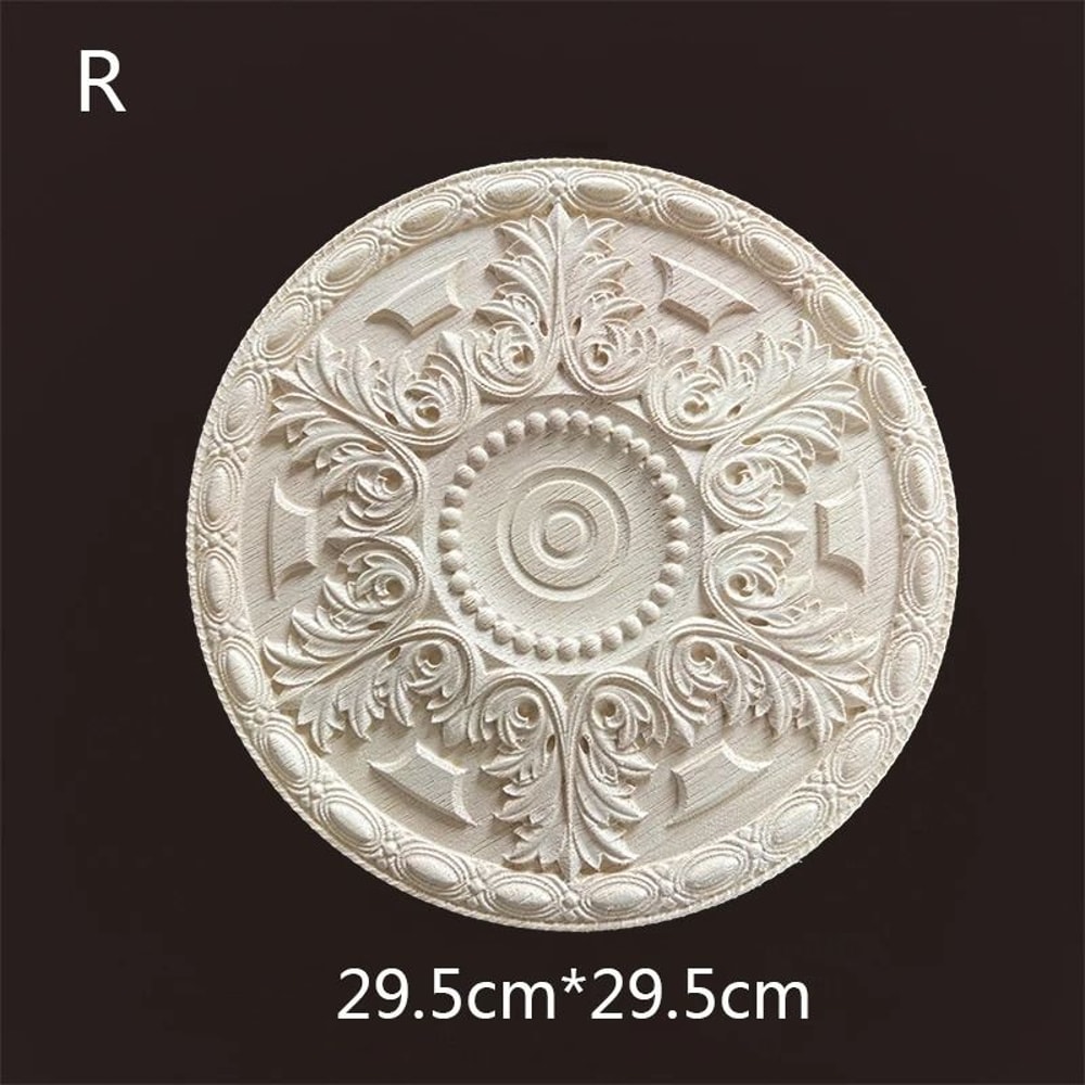 Floral Wood Carved Applique Furniture Onlay Decorative Trim 8