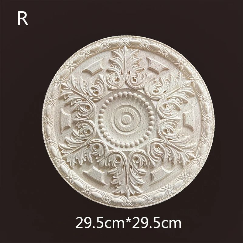 Floral Wood Carved Applique Furniture Onlay Decorative Trim 8