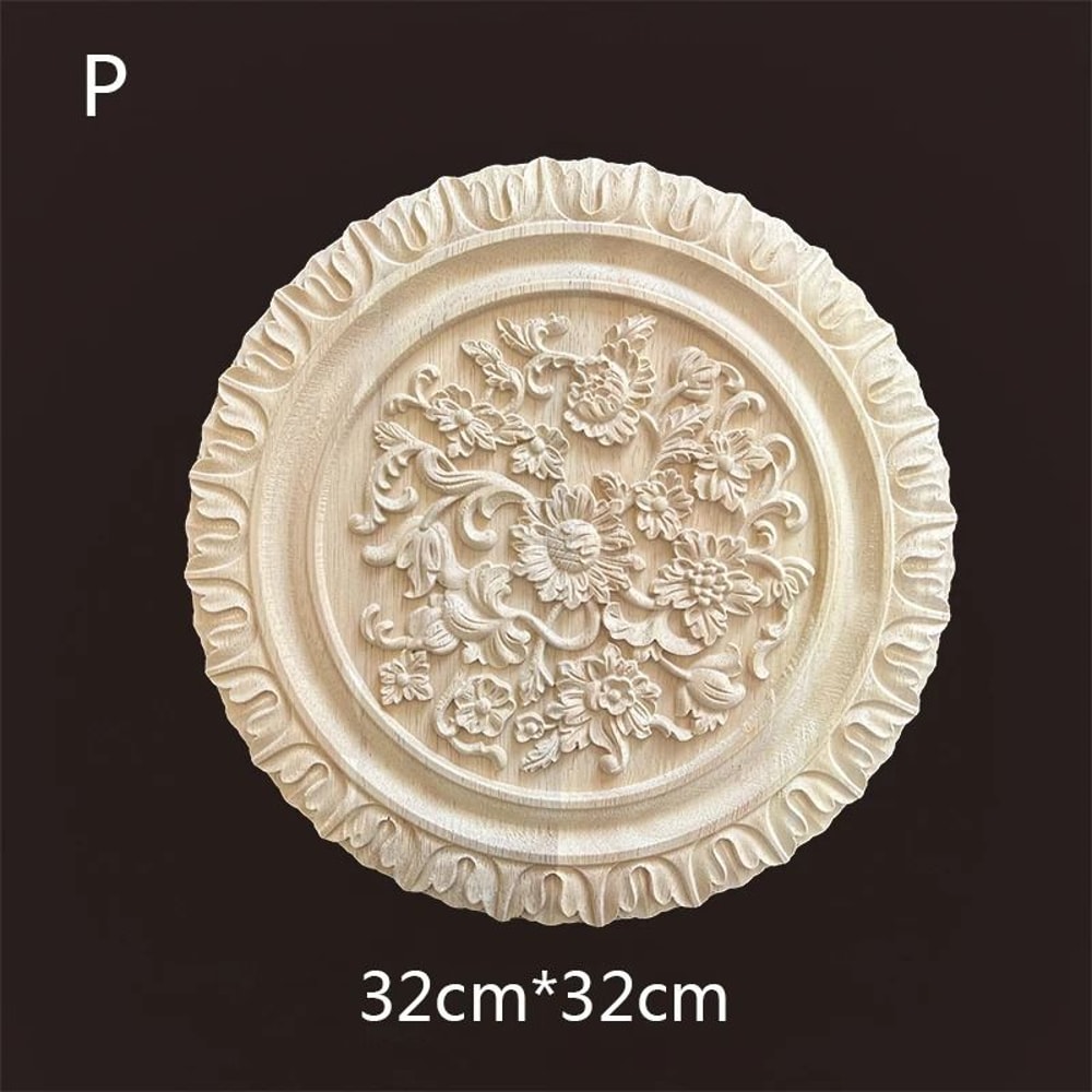 Floral Wood Carved Applique Furniture Onlay Decorative Trim 14