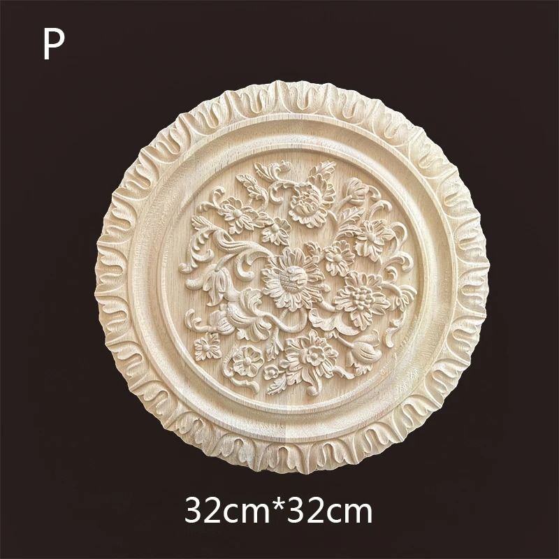 Floral Wood Carved Applique Furniture Onlay Decorative Trim 14