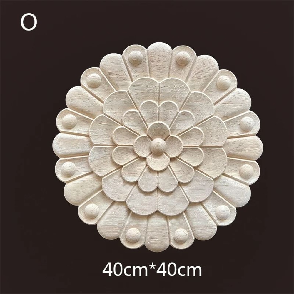 Floral Wood Carved Applique Furniture Onlay Decorative Trim 15