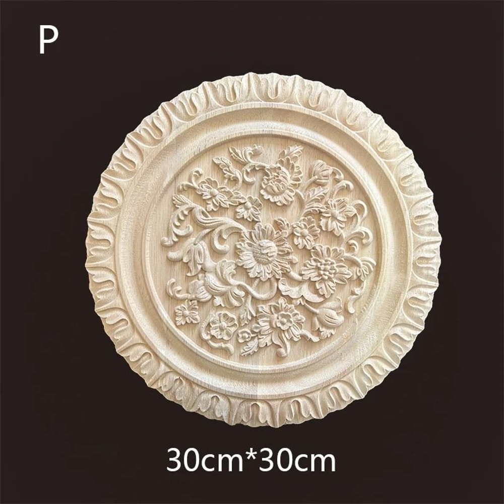 Floral Wood Carved Applique Furniture Onlay Decorative Trim 16