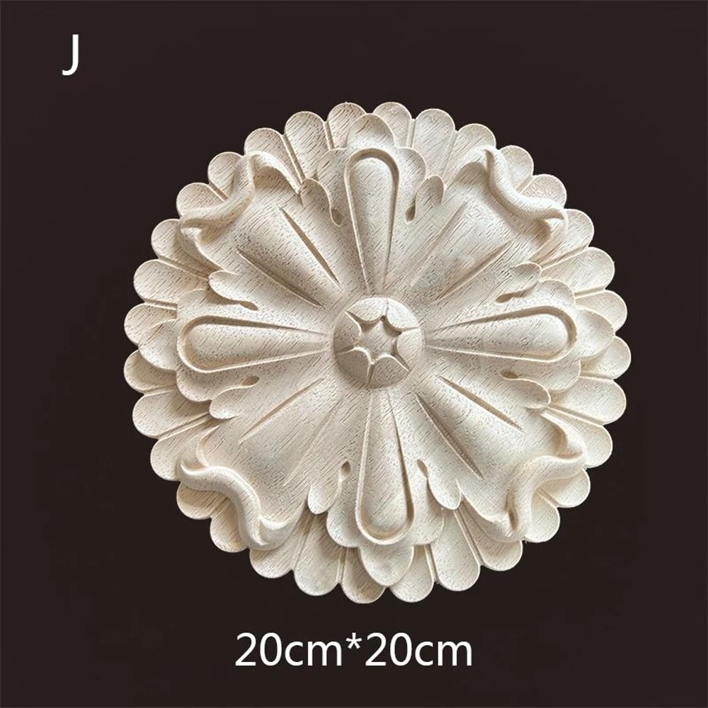 Floral Wood Carved Applique Furniture Onlay Decorative Trim 28