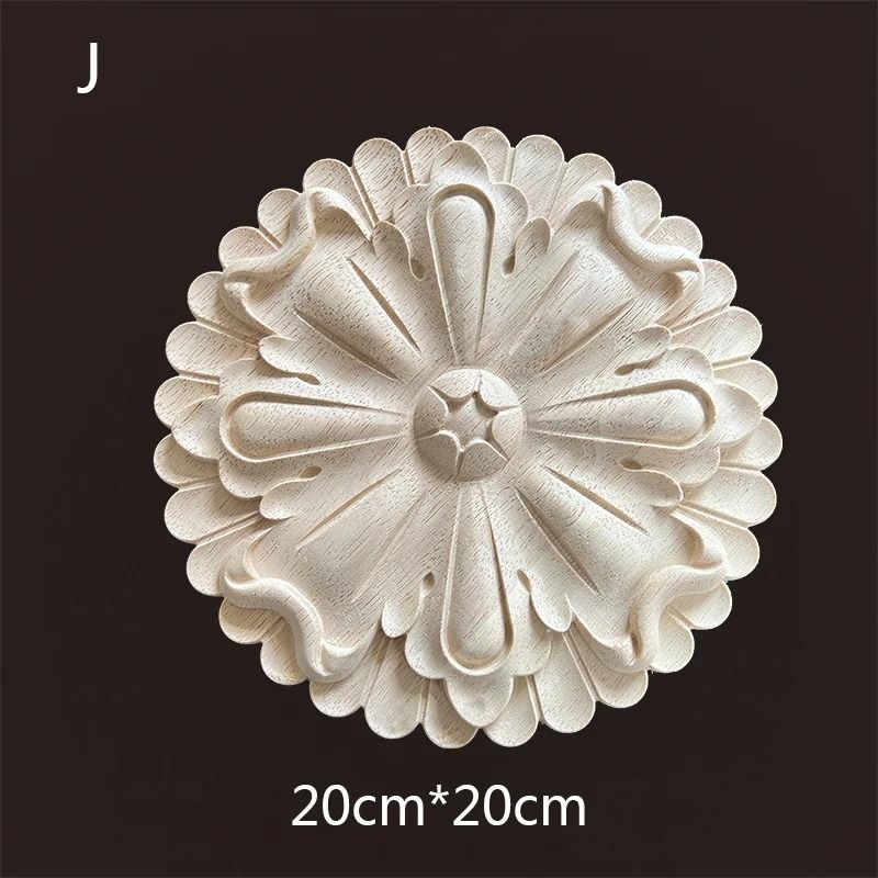 Floral Wood Carved Applique Furniture Onlay Decorative Trim 28