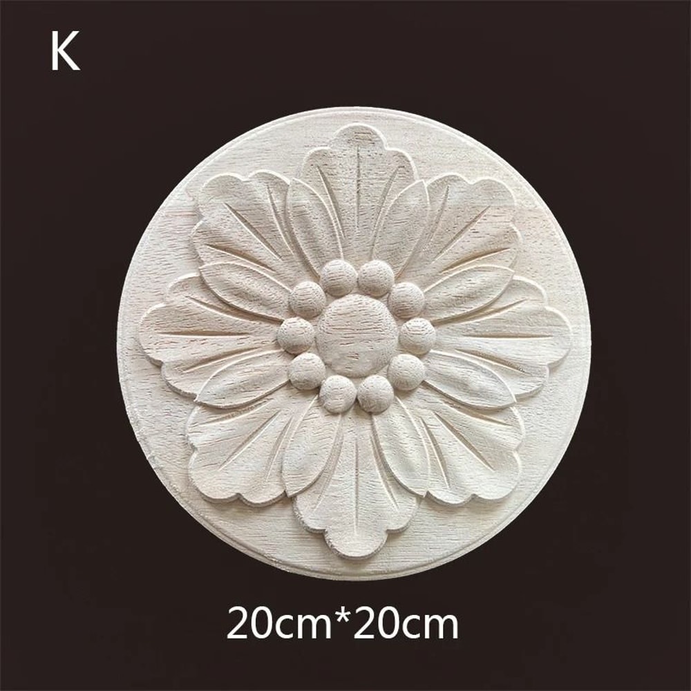 Floral Wood Carved Applique Furniture Onlay Decorative Trim 29