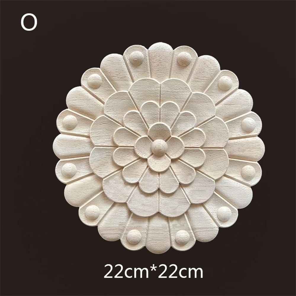 Floral Wood Carved Applique Furniture Onlay Decorative Trim 17
