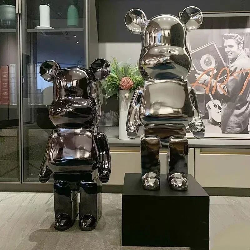 Luxury Gradient Bear Statue Modern Mirror Finish Home Decor Sculpture 9