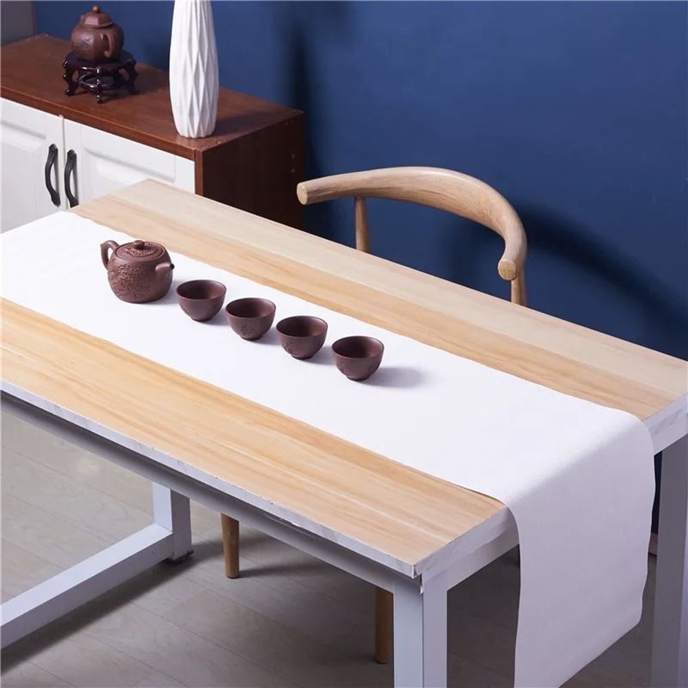 Heat Resistant PVC Table Runner Non Slip Washable Vinyl Table Cover 1