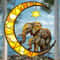 Elephant Family Moon Window Hanging Decor Garden And Bedroom Ornament 5