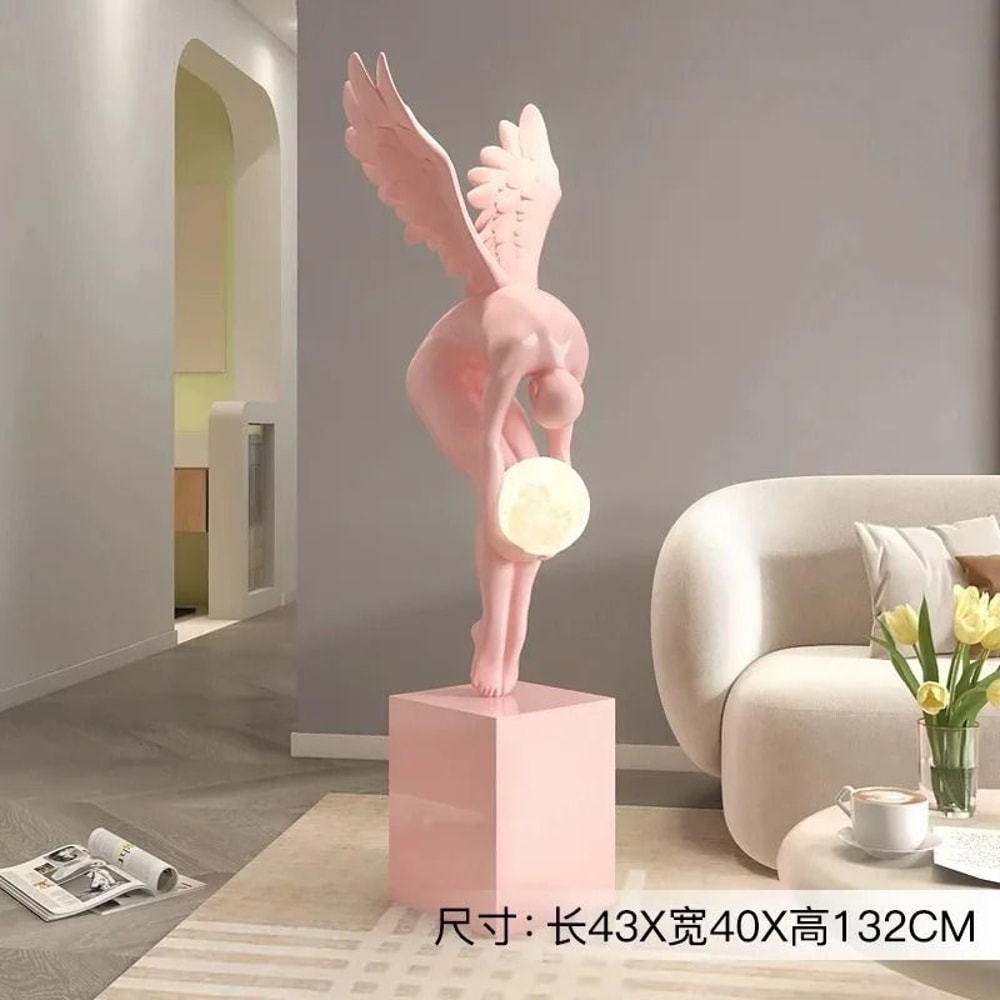 Modern Wing Sculpture Decor Nordic Resin Living Room Statue With Luminous Effect 1