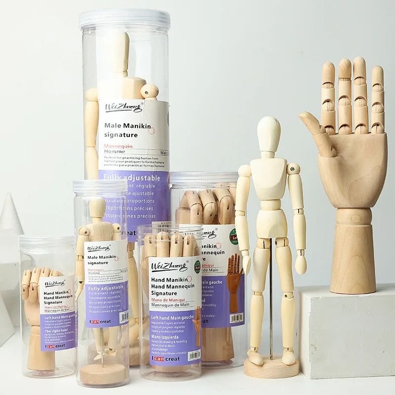 Wooden Drawing Mannequin Posable Artist Figure Art Reference Model With Gift Box 0