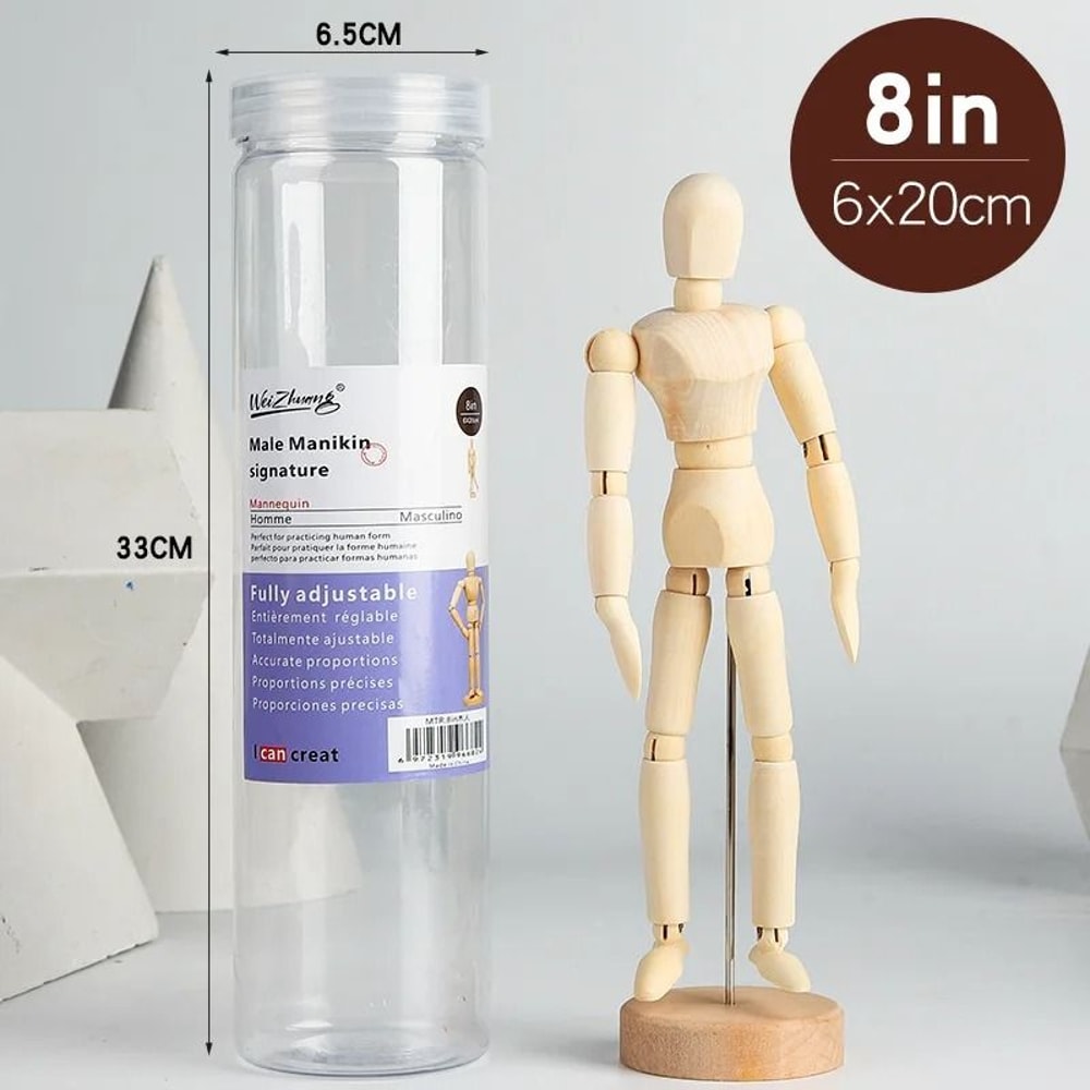 Wooden Drawing Mannequin Posable Artist Figure Art Reference Model With Gift Box 2
