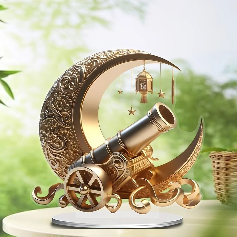 Ramadan Table Decor Crescent Moon Acrylic Desk Ornament Eid Islamic Home Decor 6