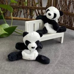 cute panda figurines cartoon animal decor panda desk decor set