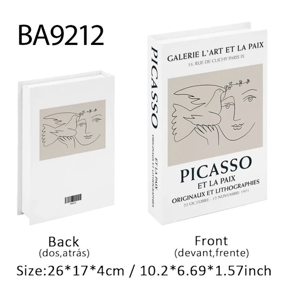 Decorative Book Box Fake Book Decor Coffee Table Books Storage Box Art Design 19