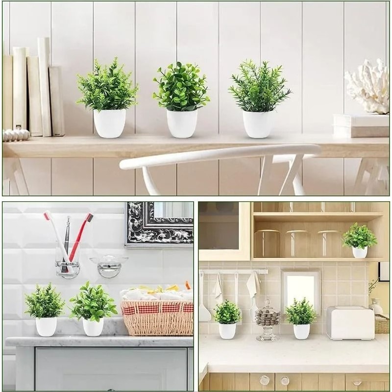 Artificial Potted Plants Fake Green Plants Indoor Decor Plastic Bonsai Plant 14