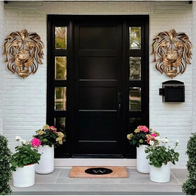 Gold Lion Head Wall Decor Luxury Resin Wall Sculpture Animal Wall Art 2