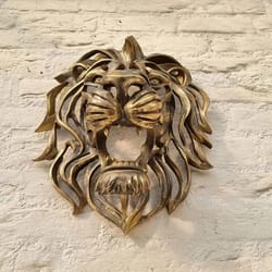 gold lion head wall decor luxury resin wall sculpture animal wall art