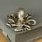 Brass Octopus Figurine Mini Sea Animal Desk Decor Tea Pet Ornament 0
