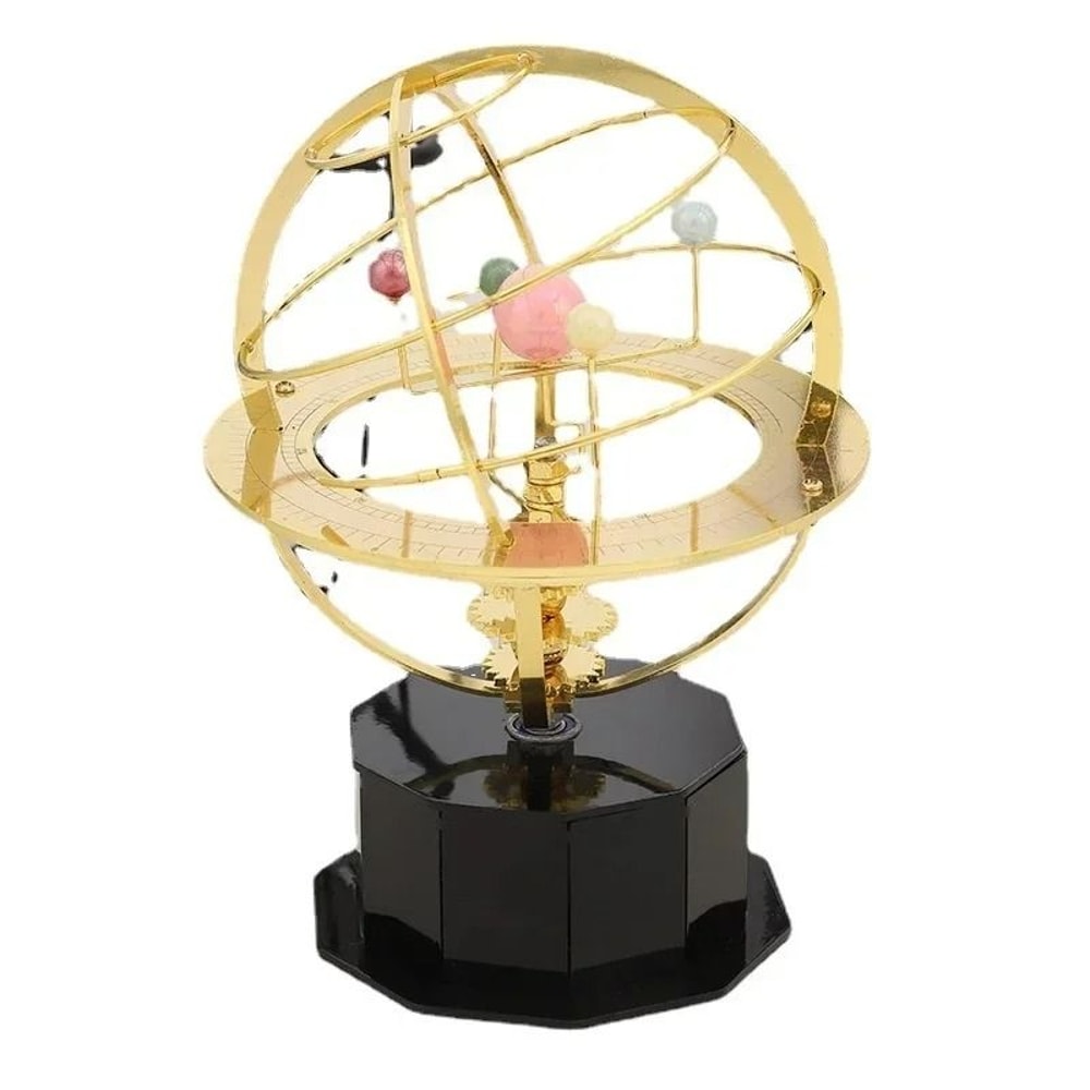 Mechanical Solar System Orrery Model Metal Planet Desk Decor 0